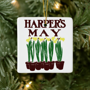 Harpers 1899 Edward Penfield Daffodils Julgransprydnad Keramik