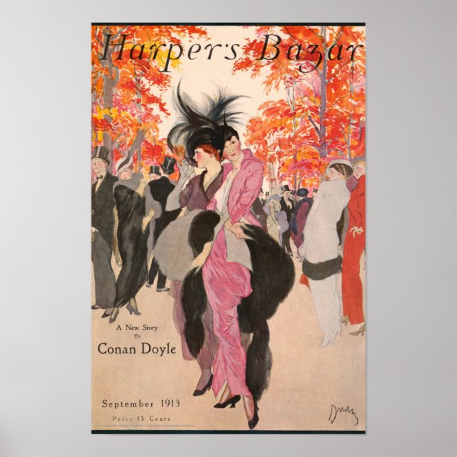 Harper's Bazaar fall fashion 1913 art deco Poster (Framsidan)