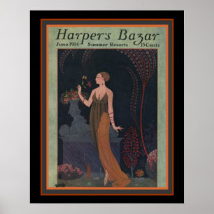 Harpers Bazar- Barbier 1914 Deco Cover 16 x 20 Poster