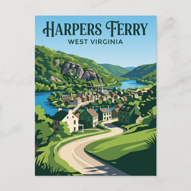 Harpers Ferry USA blir Vykort (Framsida)