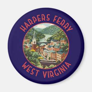 Harpers Ferry Väster Virginia Distress Circle Magnet