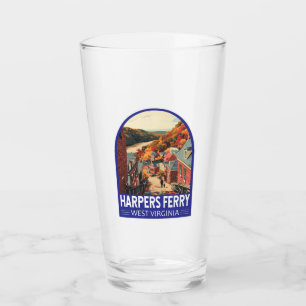 Harpers Ferry Väster Virginia Travel Art Vintage Glaskopp