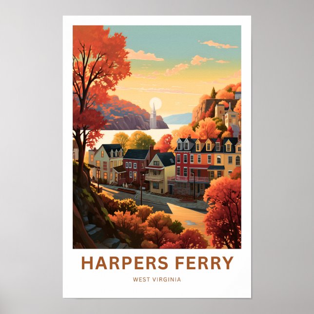 Harpers Ferry Väster Virginia Travel Skriv ut Poster (Framsidan)