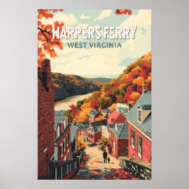 Harpers Ferry West Virginia Resa Konst Vintage Poster