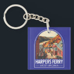 Harpers Ferry West Virginia Travel Art Vintage<br><div class="desc">Harpers Ferry retro vector travel design. Harpers Ferry is a town in West Virginia. Paths wind through Harpers Ferry National Historical Park,  which has 19th-century buildings.</div>