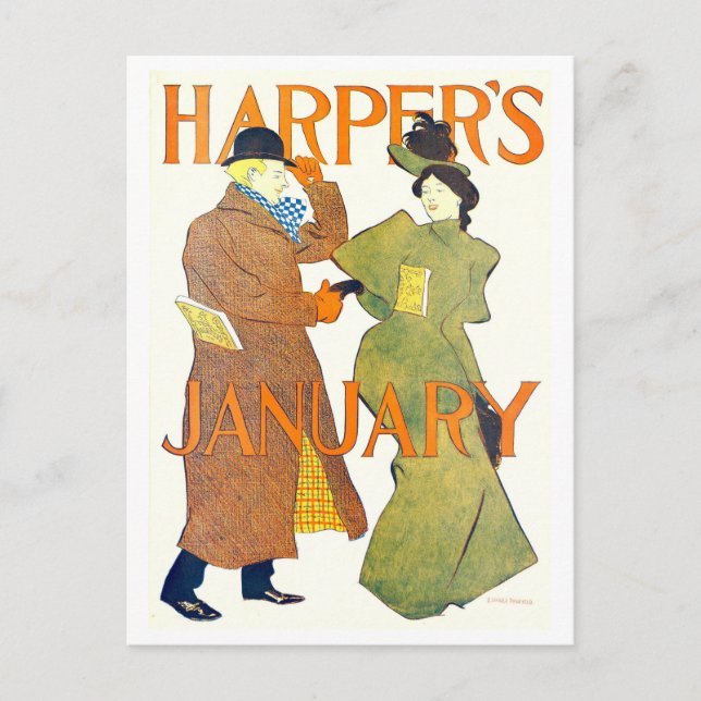 Harper's omslag för januari 1895 vykort (Framsida)