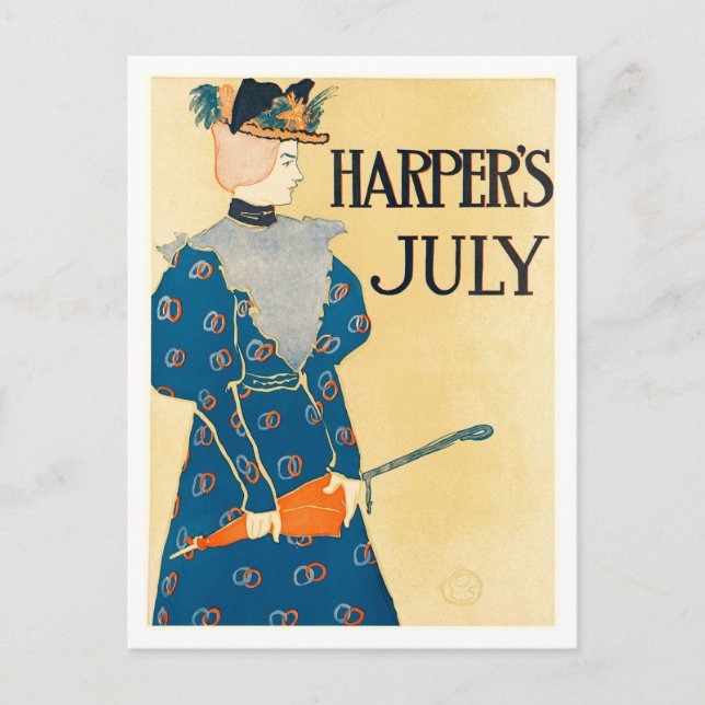 Harper's omslag för juli 1896 vykort (Framsida)