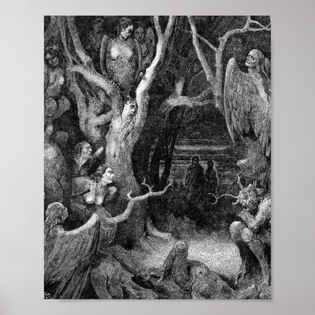Harpier i Suicides Gustave Dore-skogen Poster (Framsidan)