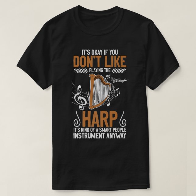 Harpist Musician Harp Smart People Instrumen T Shirt (Design framsida)