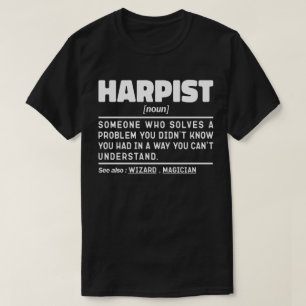 Harpist Noun Music Instrument Harp Älskare Funny T Shirt