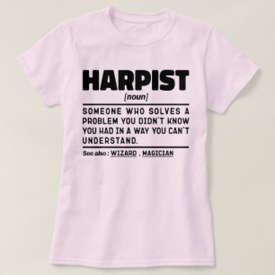 Harpist Noun Music Instrument Harp Älskare Funny T Shirt