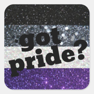 Harpride? Asexual prideklistermärke Fyrkantigt Klistermärke