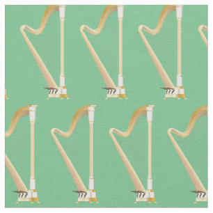 Harps Music Musician Room Decor Grönt Tyg