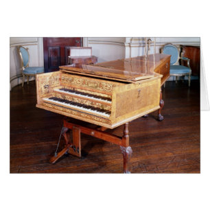 Harpsichord, av Jacob Kirckman, Engelska, 1766 Hälsningskort