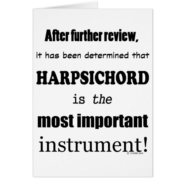 Harpsichord, det viktigaste instrumentet hälsningskort (Framsidan)