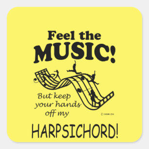 Harpsichord känner av musikfyrkantssymbolen fyrkantigt klistermärke