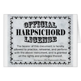 Harpsichord Licence Hälsningskort
