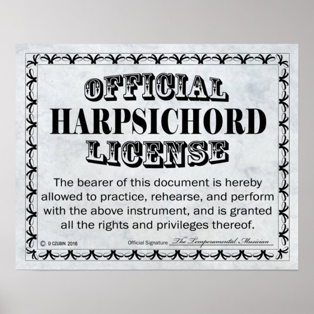 Harpsichord Licence Poster (Framsidan)