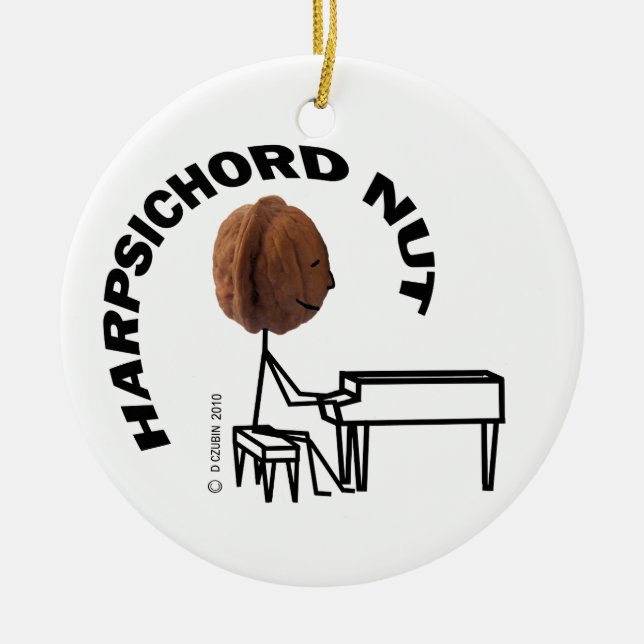 Harpsichord Nöt Julgransprydnad Keramik (Framsidan)
