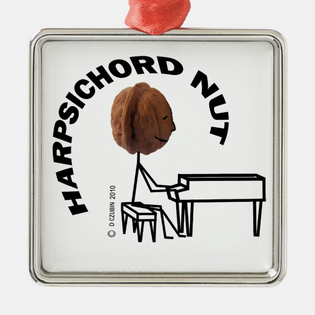 Harpsichord Nöt Julgransprydnad Metall (Framsidan)