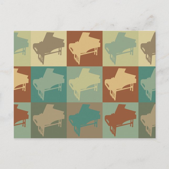 Harpsichord Pop Art Vykort (Framsida)