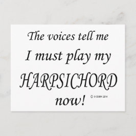Harpsichord-röster säger att must Play Vykort