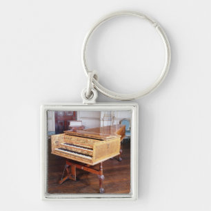 Harpsichord vid Jacob Kirckman, engelska, 1766 Fyrkantig Silverfärgad Nyckelring