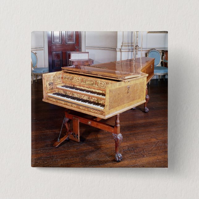 Harpsichord vid Jacob Kirckman, engelska, 1766 Knapp (Framsida)