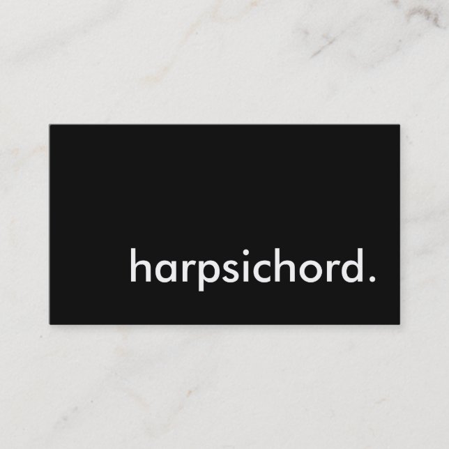 Harpsichord. Visitkort (Framsida)