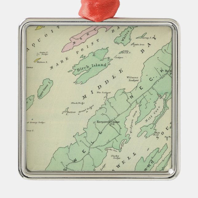 Harpswell, angränsande öar julgransprydnad metall (Framsidan)