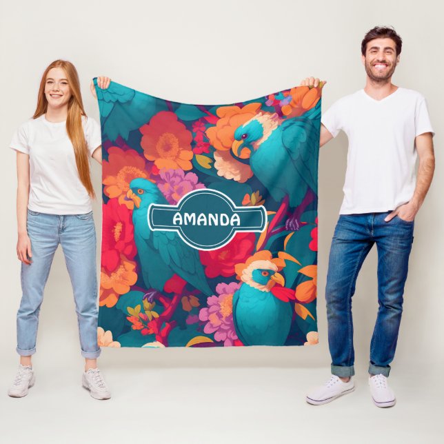 Harpy Blommigt Colorful Personlig Mönster Fleecefilt (På plats)