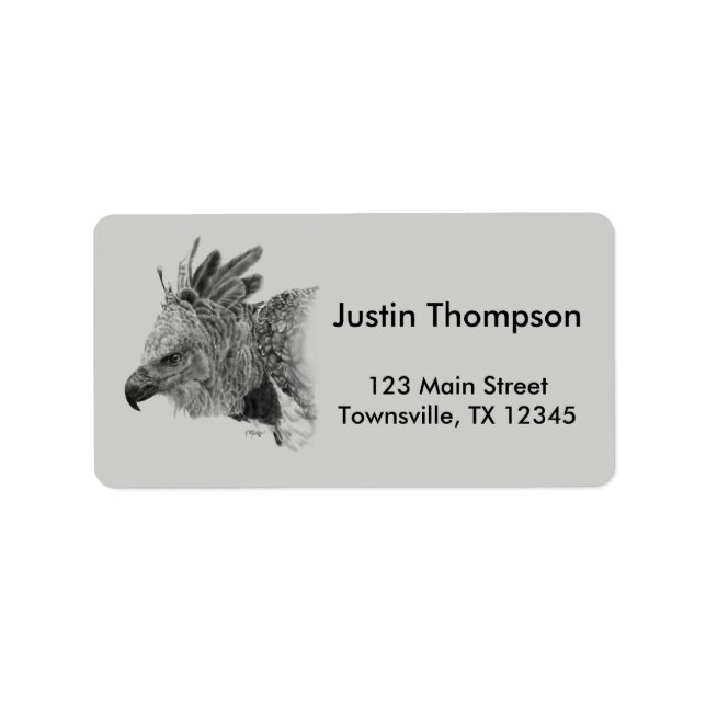 Harpy Eagle Teckning Adressetikett (Framsidan)