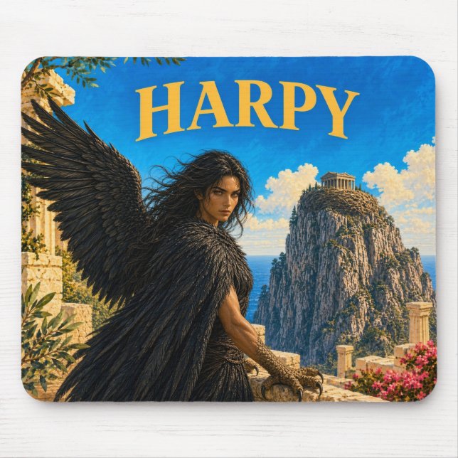 Harpy, gotisk fantasiväsen musmatta (Framsidan)