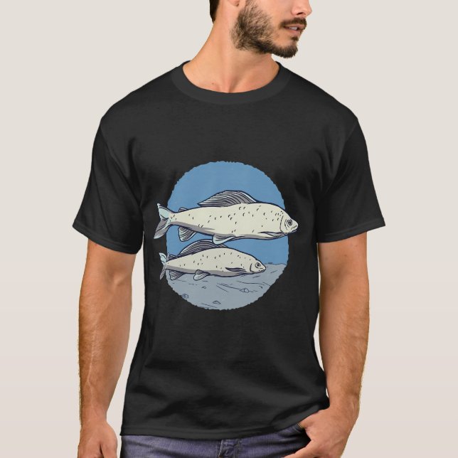 Harr öring fisk fiskar t shirt (Framsida)