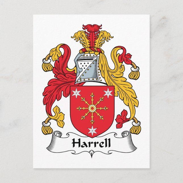 Harrell Family Crest Vykort (Framsida)