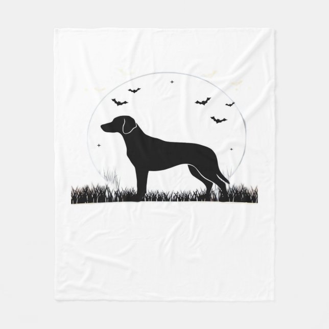 Harrier Dog � Halloween Moon Silhouette Classic T- Fleecefilt (Framsidan)