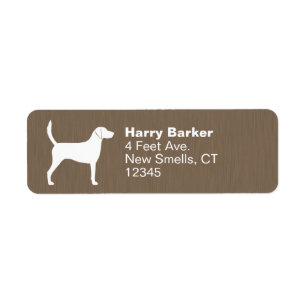 Harrier Hund Silhouette Returadress Etikett