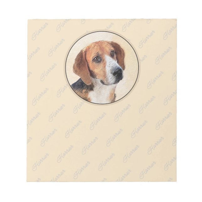 Harrier Painting - Cute Original Hund Art Anteckningsblock (Framsida)
