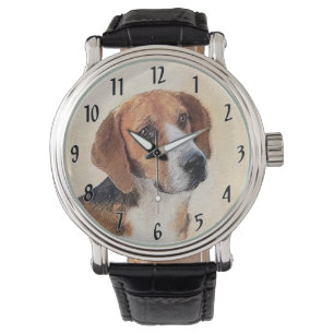 Harrier Painting - Cute Original Hund Art Armbandsur