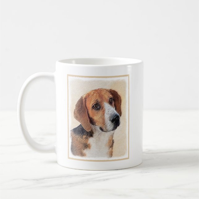 Harrier Painting - Cute Original Hund Art Kaffemugg (Vänster)