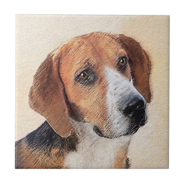 Harrier Painting - Cute Original Hund Art Kakelplatta (Framsidan)