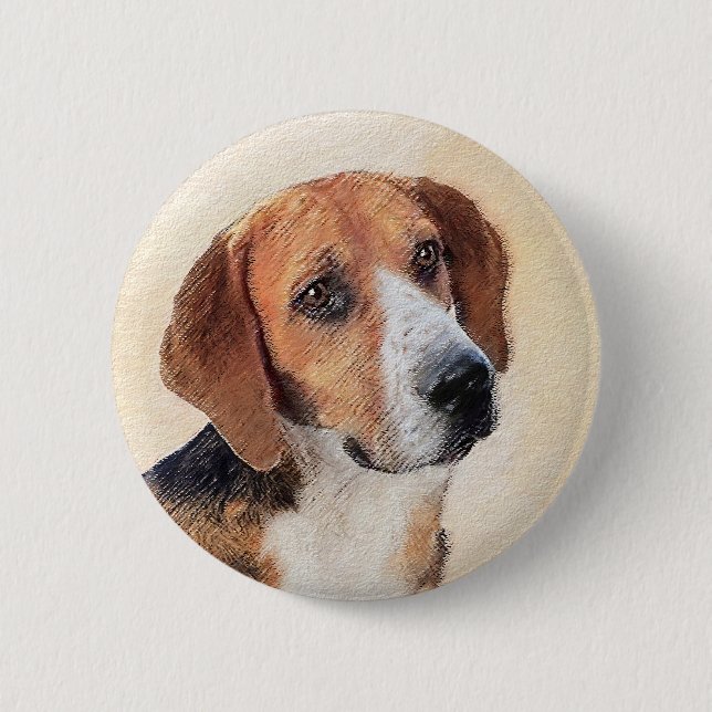 Harrier Painting - Cute Original Hund Art Knapp (Framsida)