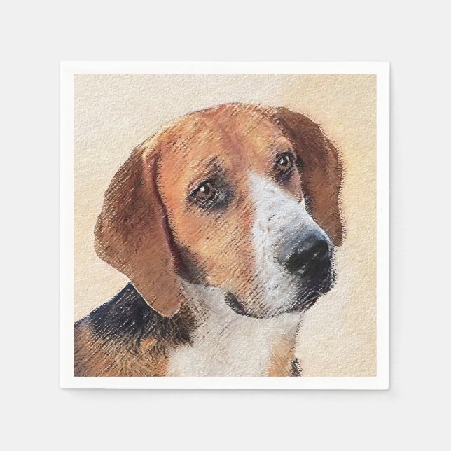Harrier Painting - Cute Original Hund Art Pappersservett (Framsidan)