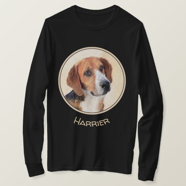 Harrier Painting - Cute Original Hund Art T Shirt (Design framsida)
