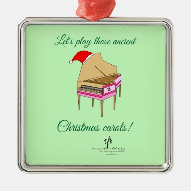 Harriet Harpsichord jul Sång Premium Sq. Julgransprydnad Metall (Framsidan)