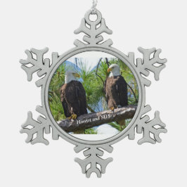 Harriet och prydnad M15 Snöflinga Pewter Julgransprydnad