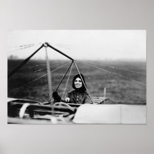 Harriet Quimby i henne Bleriot Monoplane Poster