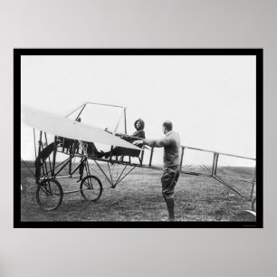 Harriet Quimby i henne flygplan 1911 Poster