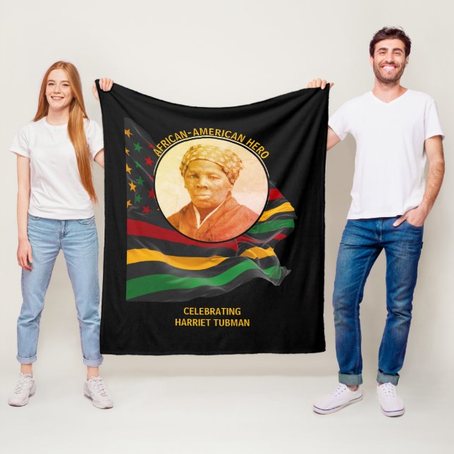 HARRIET TUBMAN African American Hero BLACK HISTORY Fleecefilt (På plats)
