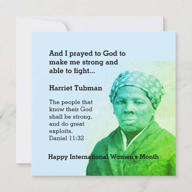 HARRIET TUBMAN Anpassningsbar Scripture Motivation (Framsida)